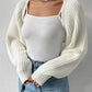 Women's Bolero Shrug, Ultra-Short Crochet Cardigan, Casual Solid Long Sleeve Sweater, Knitwear Cropped Tops, Ribbed Shrug Sweaters